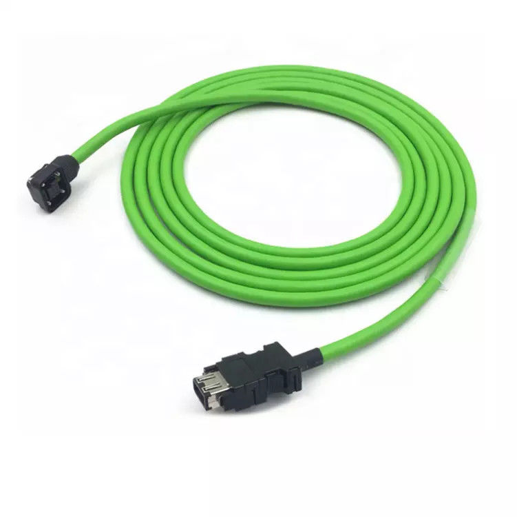 Cabo codificador IP67 M23 19 pinos para servo motor latão niquelado