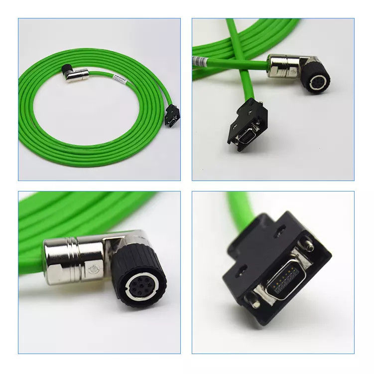 Cabo codificador IP67 M23 19 pinos para servo motor latão niquelado