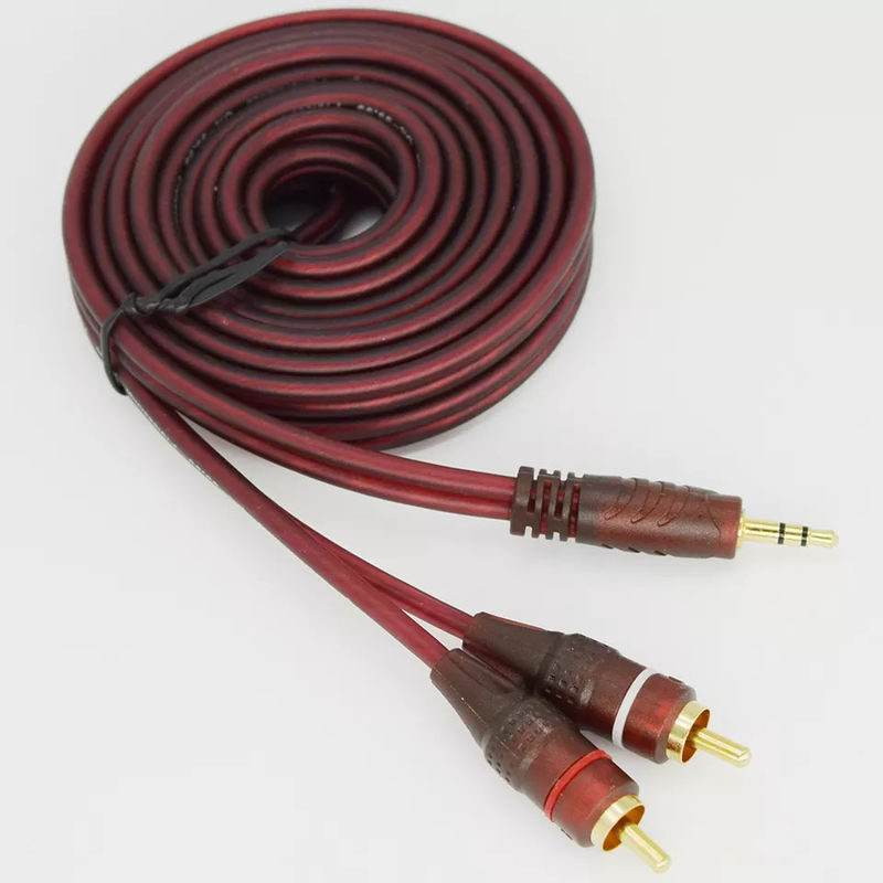 Cabos de áudio e vídeo para DVD-Player 3,5 mm estéreo macho para 2 RCA macho cabo de áudio