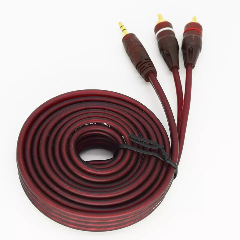 Cabos de áudio e vídeo para DVD-Player 3,5 mm estéreo macho para 2 RCA macho cabo de áudio