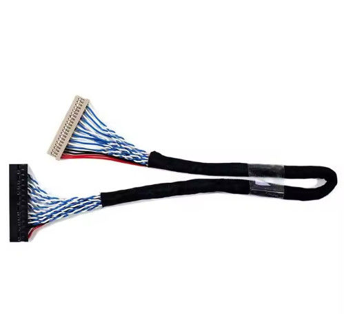 100% Teste 1,25 mm 2,0 mm Pitch 20 30 40 Pin Connector LVDS Shielded Wire LCD Display Cable Assembly