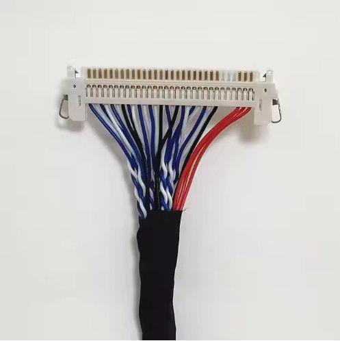 100% Teste 1,25 mm 2,0 mm Pitch 20 30 40 Pin Connector LVDS Shielded Wire LCD Display Cable Assembly