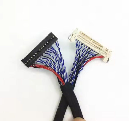 100% Teste 1,25 mm 2,0 mm Pitch 20 30 40 Pin Connector LVDS Shielded Wire LCD Display Cable Assembly