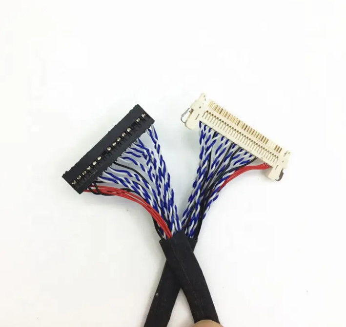 1,25 mm 2,0 mm passo 20 30 40 pinos conector LVDS fio blindado conjunto de cabo de exibição LCD
