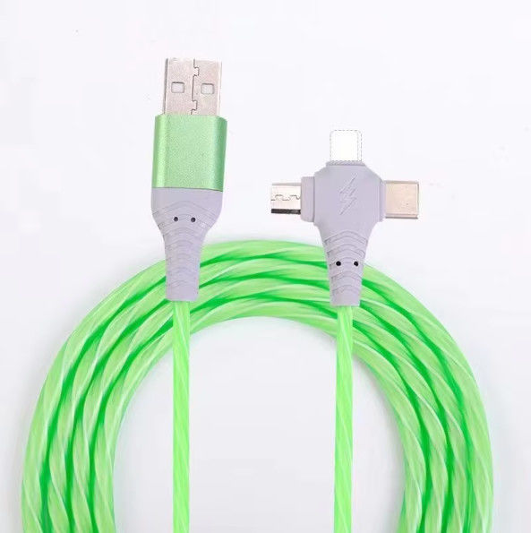 Venda a quente preço de fábrica 3 em 1 cabo USB para iluminar à noite e transferência de data brilhante cabo