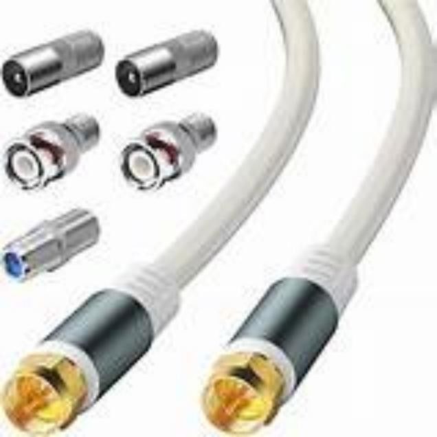 Cable coaxial de alta tensão de 100 metros para faixa de frequências 0-3 GHz com camisa de PVC e impedância inferior a 30 Ohm