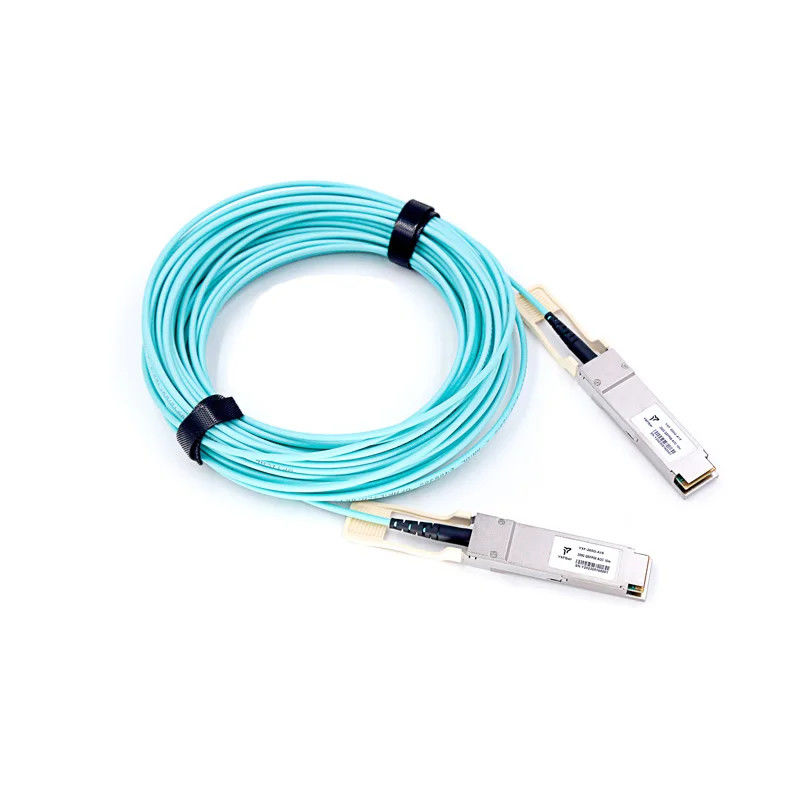 Reunião de cabos QSFP-40G 100G 200G 1m 2m 3m 5m 10m OM2 OM3 OM4 AOC Cable óptico ativo personalizado QSFP+ QSFP28 QSFP56 QSFP-DD