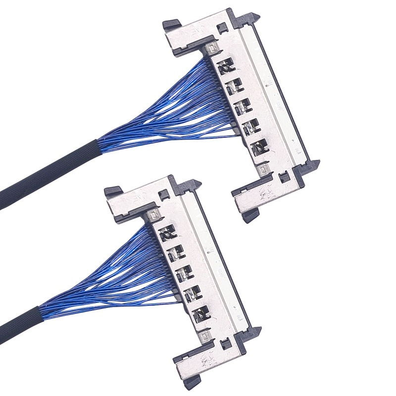 Ultra-Fino Coaxial Lvds Harness Para Displays LED Com Fechamento Placado em Prata, Fabricantes Confiáveis de Arneses de fio