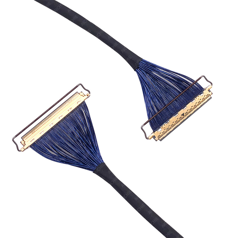 Ultra-Fino Coaxial Lvds Harness Para Displays LED Com Fechamento Placado em Prata, Fabricantes Confiáveis de Arneses de fio
