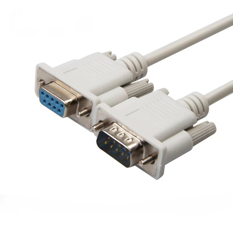 Chicote de fios conector DB de alta qualidade com conectores moldados duráveis e blindagem EMI, projetado para transferência de dados RS232/RS485, sistemas PLC e equipamentos de automação industrial