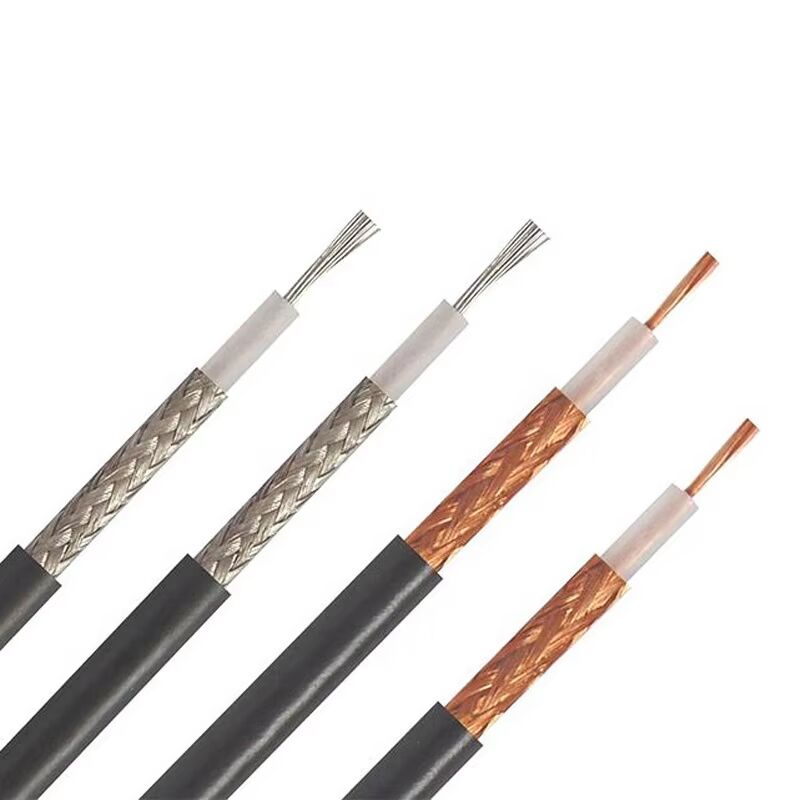 Cabos coaxial de cobre OFC ¢ Tripla blindagem com trança de cobre pesada, coaxial de baixa atenuação de grau profissional
