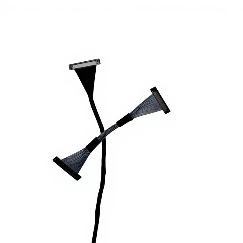 Cabo LVDS Micro Coaxial USLS20-30-010-B de 30 Pinos para Transmissão de Alta Velocidade com Montagem Personalizada de Passo de 0,4 mm
