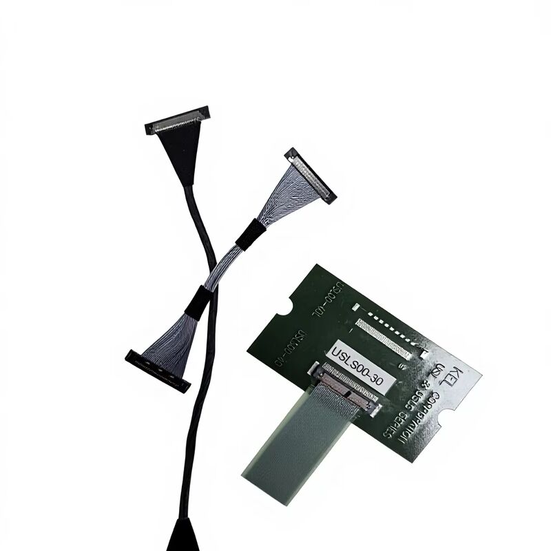 Cabo LVDS Micro Coaxial USLS20-30-010-B de 30 Pinos para Transmissão de Alta Velocidade com Montagem Personalizada de Passo de 0,4 mm