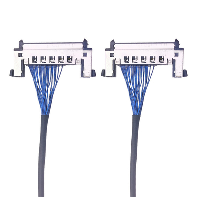 Cabo Personalizado de Alta Precisão para Display LVDS Coaxial Ultra-Fino, Soluções de Fios com Revestimento Prateado para Tela LED