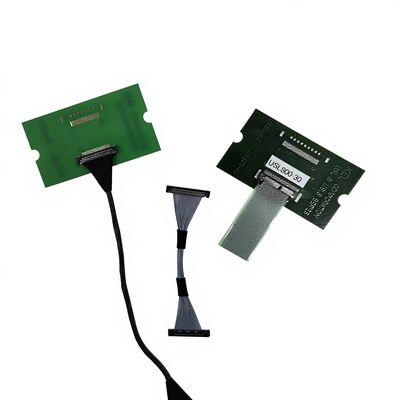 Cabo LVDS Micro Coaxial USLS20-30-010-B de 30 Pinos para Transmissão de Alta Velocidade com Montagem Personalizada de Passo de 0,4 mm