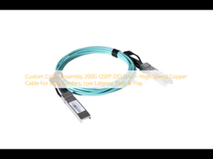 Montaria de cabo personalizada 200G QSFP-DD DAC   High Speed Copper Cable para Data Centers, Low Latency, Plug & Play