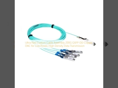 Conjunto de Cabos Personalizados Ultra-Rápidos 200G QSFP-DD Copper DAC para Transmissão de Dados de Baixa Potência e Alta Densidade