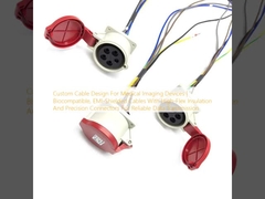 Design de cabo personalizado para dispositivos médicos de imagem. Biocompativeis, cabos protegidos por EMI com isolamento de alta flexibilidade e conectores de precisão para transmissão confiável de dados.