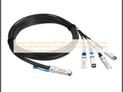 Desenho de cabo personalizado e interconexões QSFP-100G por um fabricante profissional de arames de fio. Suporta transferência de dados de baixa transmissão e alta densidade em sistemas de comutação de núcleo.